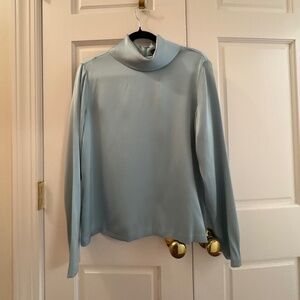Linda Allard 100%silk blue blouse size 12-like new